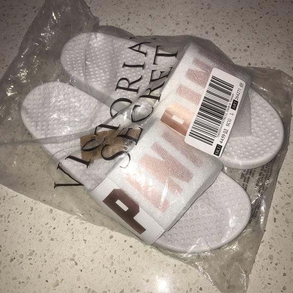 VS Victorias Secret Pink Single Strap Slide Sandal Slipper Flip Flop L 9/10 - Picture 7 of 8